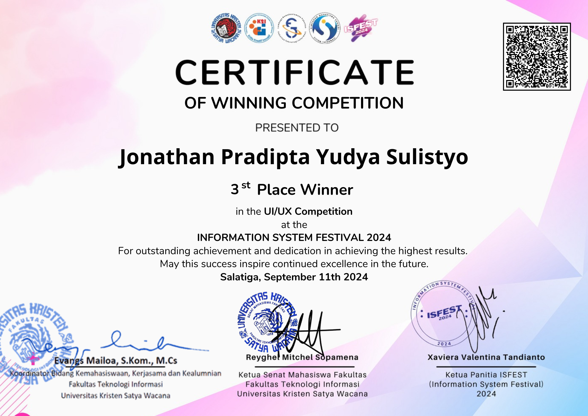 3rd Place Winner of UI/UX Competition